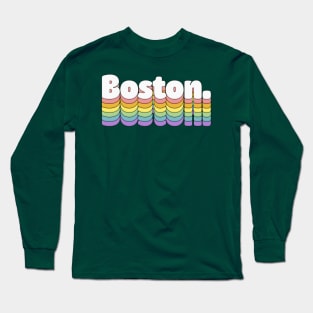 Boston // Retro Typography Design Long Sleeve T-Shirt